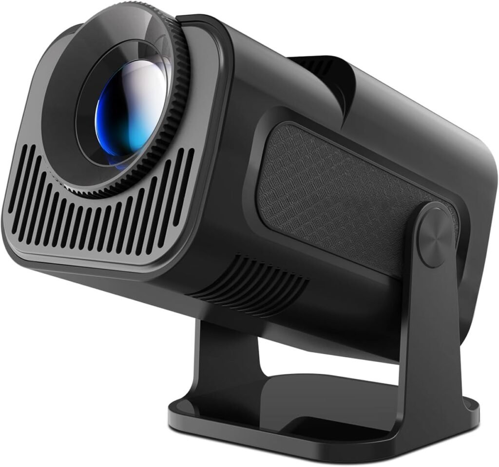 Draagbare 4K projector met WiFi en Bluetooth voor thuis en buiten, compacte mini projector met draadloze verbinding