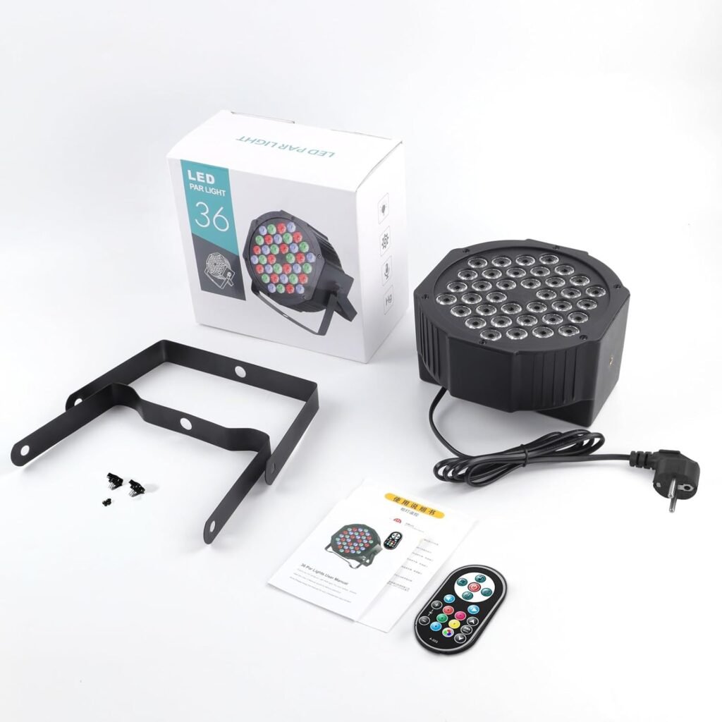 LED stageverlichting set met 4 RGB lampen en afstandsbediening voor feesten en evenementen
