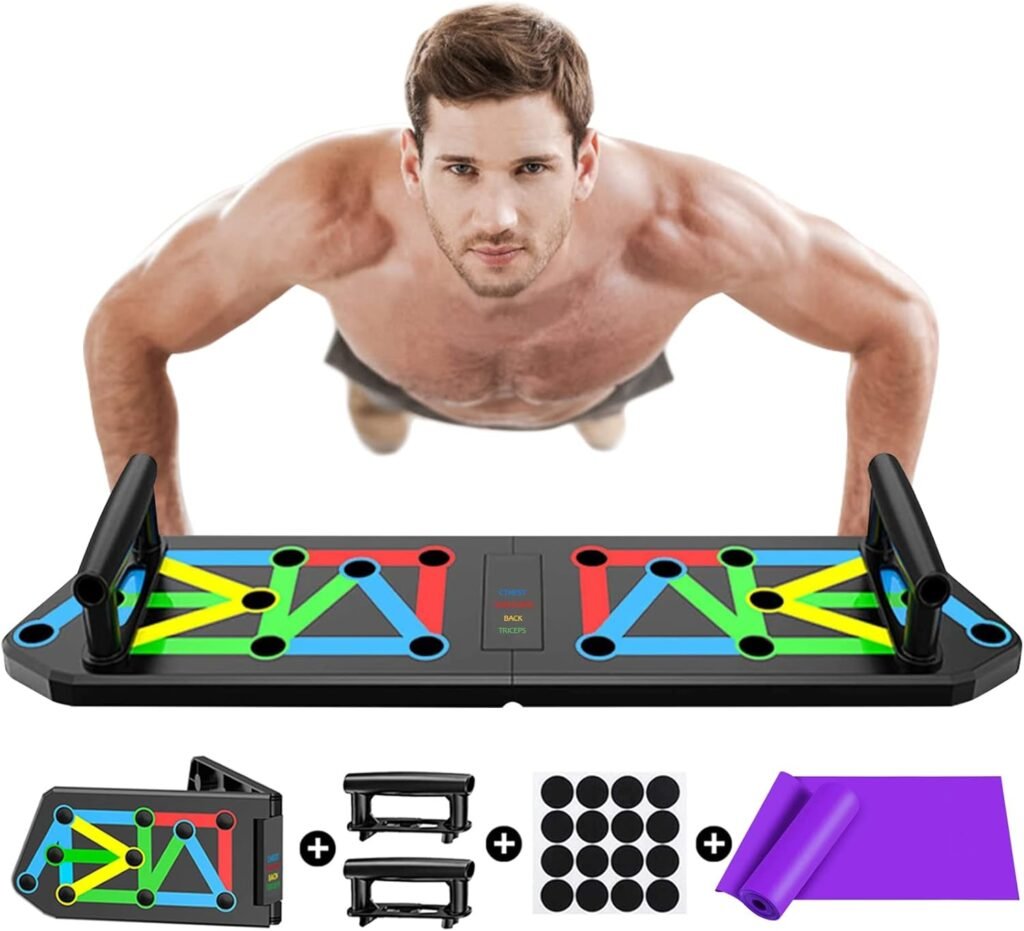 13-in-1 push up board met opvouwbaar trainingsbord en handgrepen voor krachttraining en spieropbouw thuis of onderweg