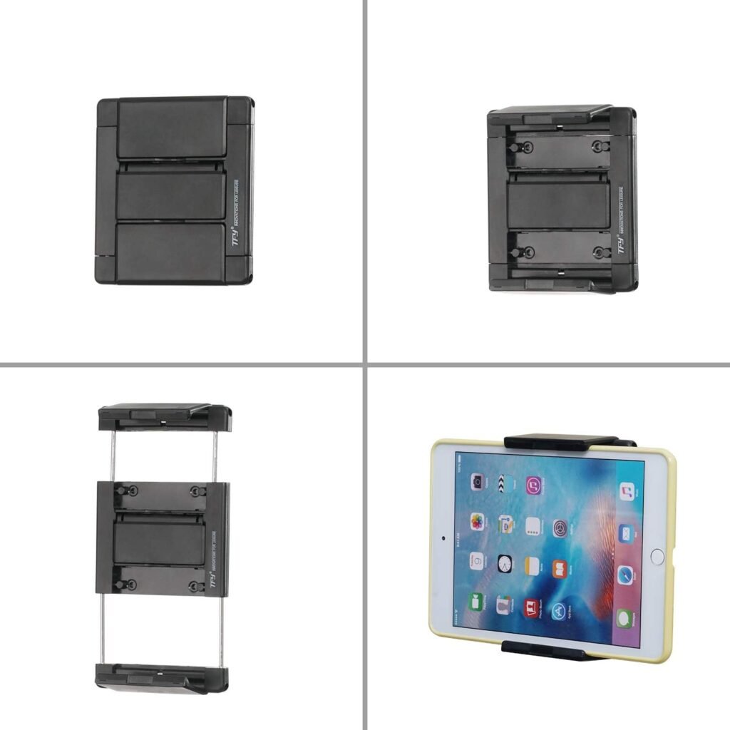 Tablet muurbeugel zwart voor tablet en smartphone wandhouder voor keuken en badkamer