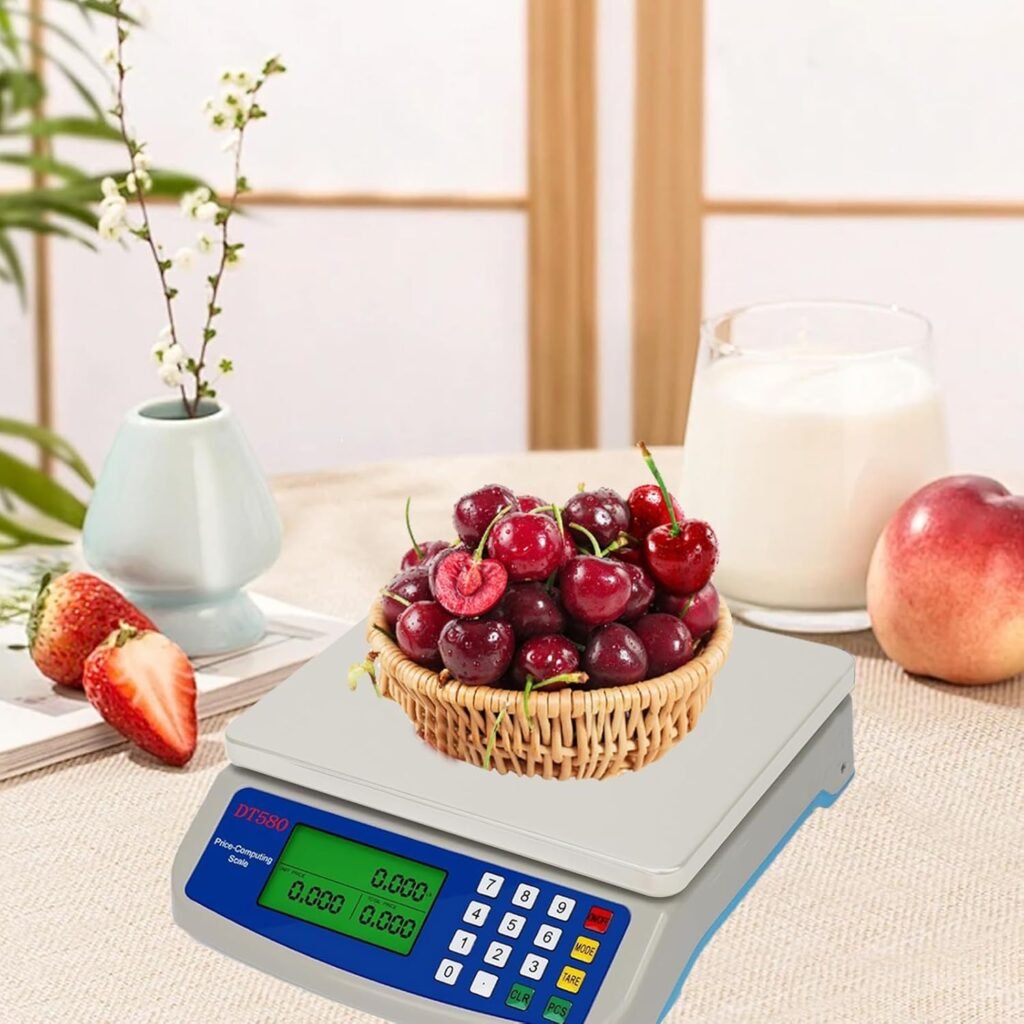Digitale keukenweegschaal 30 kg met LCD-display, tara-functie en stuktelfunctie voor het nauwkeurig wegen van voedsel en fruit