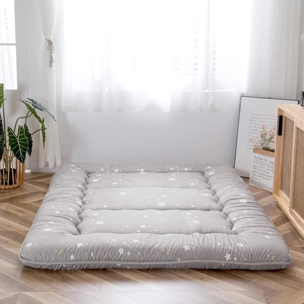 Japanse vloermatras dubbel formaat met dikke tatami mat, opvouwbaar futon matras voor logeerbed en loungegebruik