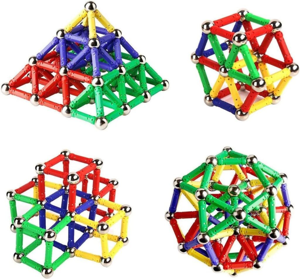 144-delige magnetische bouwblokken set met magnetische stokken voor creatief constructiespeelgoed voor kinderen