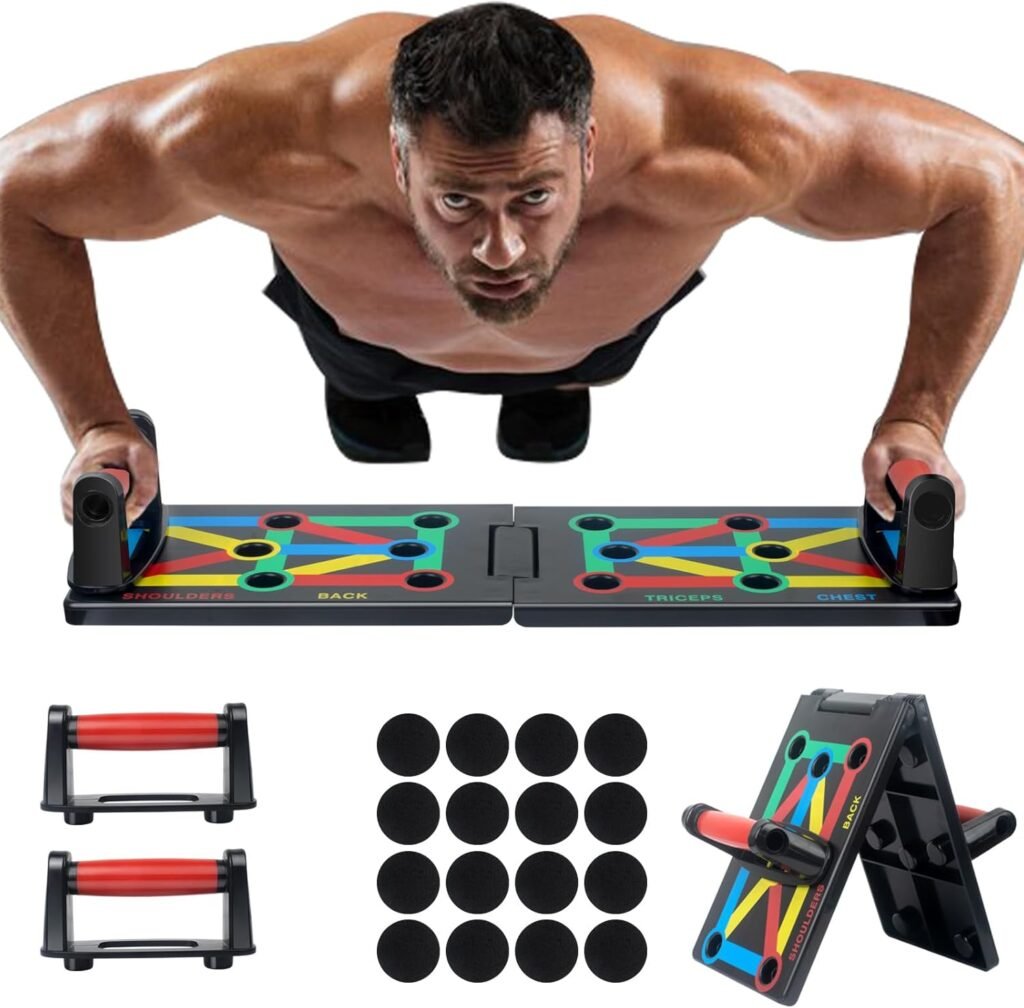 Opvouwbaar push up board 12-in-1 voor thuis fitness en spiertraining