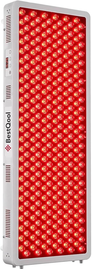 Rood licht therapie apparaat met LED lamp, infrarood en rood licht panel voor spierherstel en ontspanning