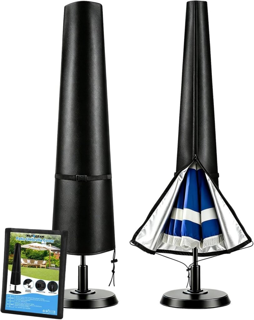 Waterdichte parasolhoes 420D Oxford stof voor tuinparasol 2,5 tot 4 meter met ritssluiting