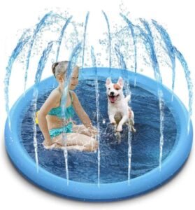 Hondenbad Opvouwbaar 150 cm – Splash Pad Waterspeelmat voor Honden – Hondenzwembad en Waterspeelgoed voor Tuin en Outdoor Gebruik