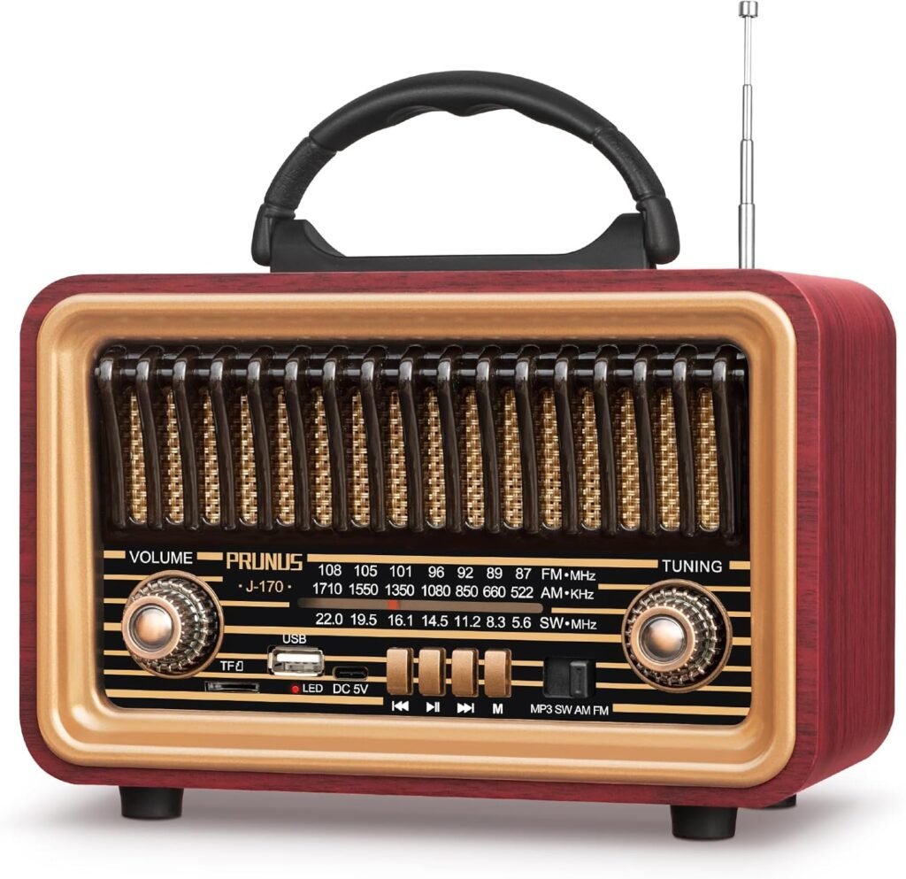 Draagbare Bluetooth radio met AM/FM/SW en oplaadbare 1800mAh batterij voor buiten en thuis