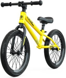 Loopfiets 16 inch voor kinderen – Balansfiets met verstelbaar zadel en luchtbanden – Lichtgewicht carbon stalen frame – Voor jongens en meisjes 4-8 jaar