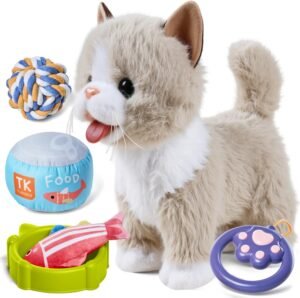 Interactieve Knuffelkat met Afstandsbediening – Elektronisch Katten Speelgoed voor Kinderen – Met Geluiden en Staartbeweging – Geschikt vanaf 3 Jaar