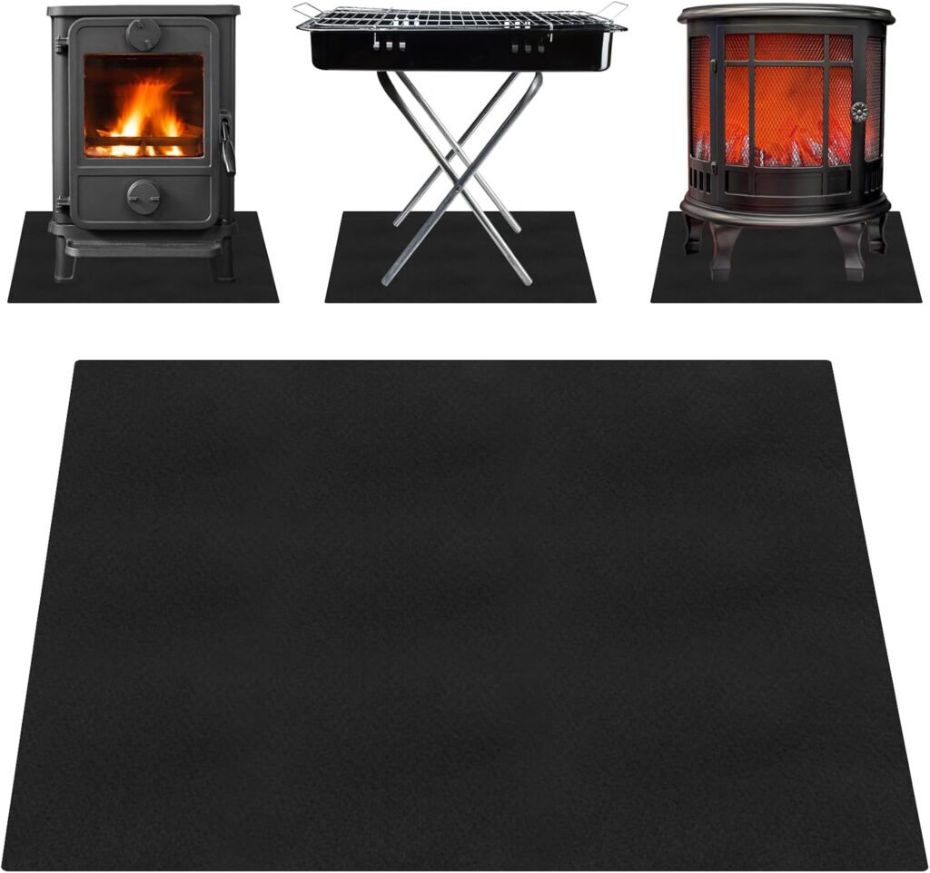 Hittebestendige vuurvaste mat 50x50 cm zwart voor BBQ en barbecue bescherming