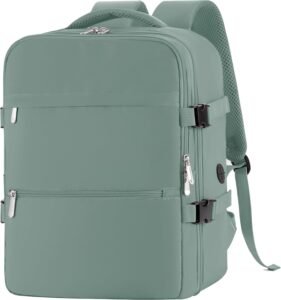 Reisrugzak 40L – Handbagage rugzak voor onder stoel – Waterafstotende cabin bag – 45x36x20 cm groen