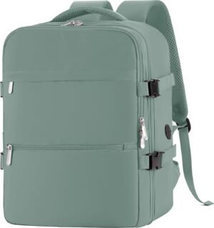 Reisrugzak 40L groen waterafstotende handbagage rugzak 45x36x20 cm