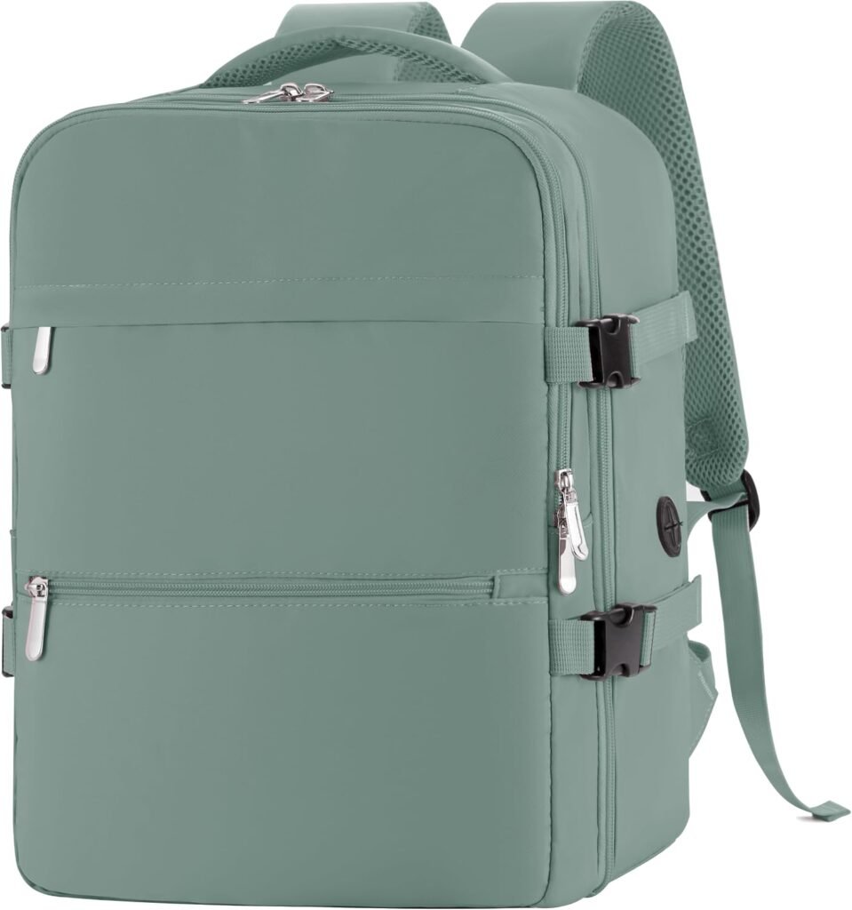 Reisrugzak 40L groen waterafstotende handbagage rugzak 45x36x20 cm