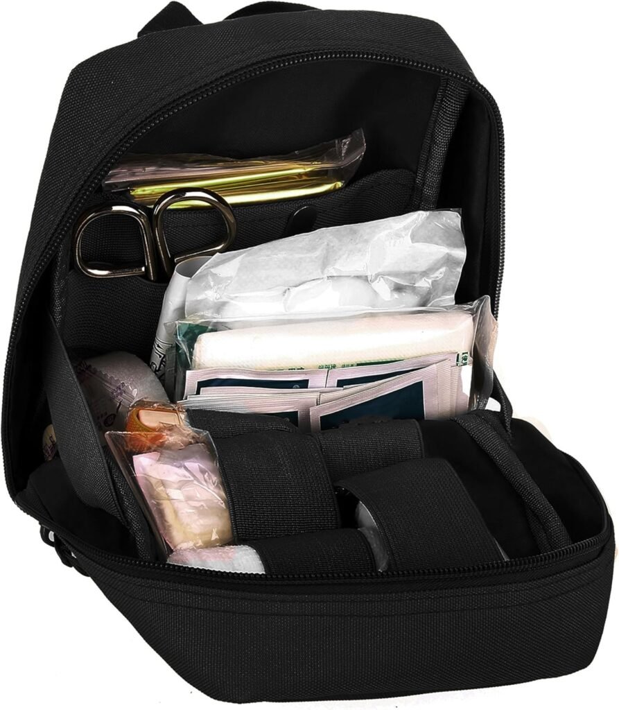 Mini EHBO-tas met Molle systeem van waterafstotend nylon - compacte tactische eerste hulp opbergtas voor hiking, kamperen en reizen