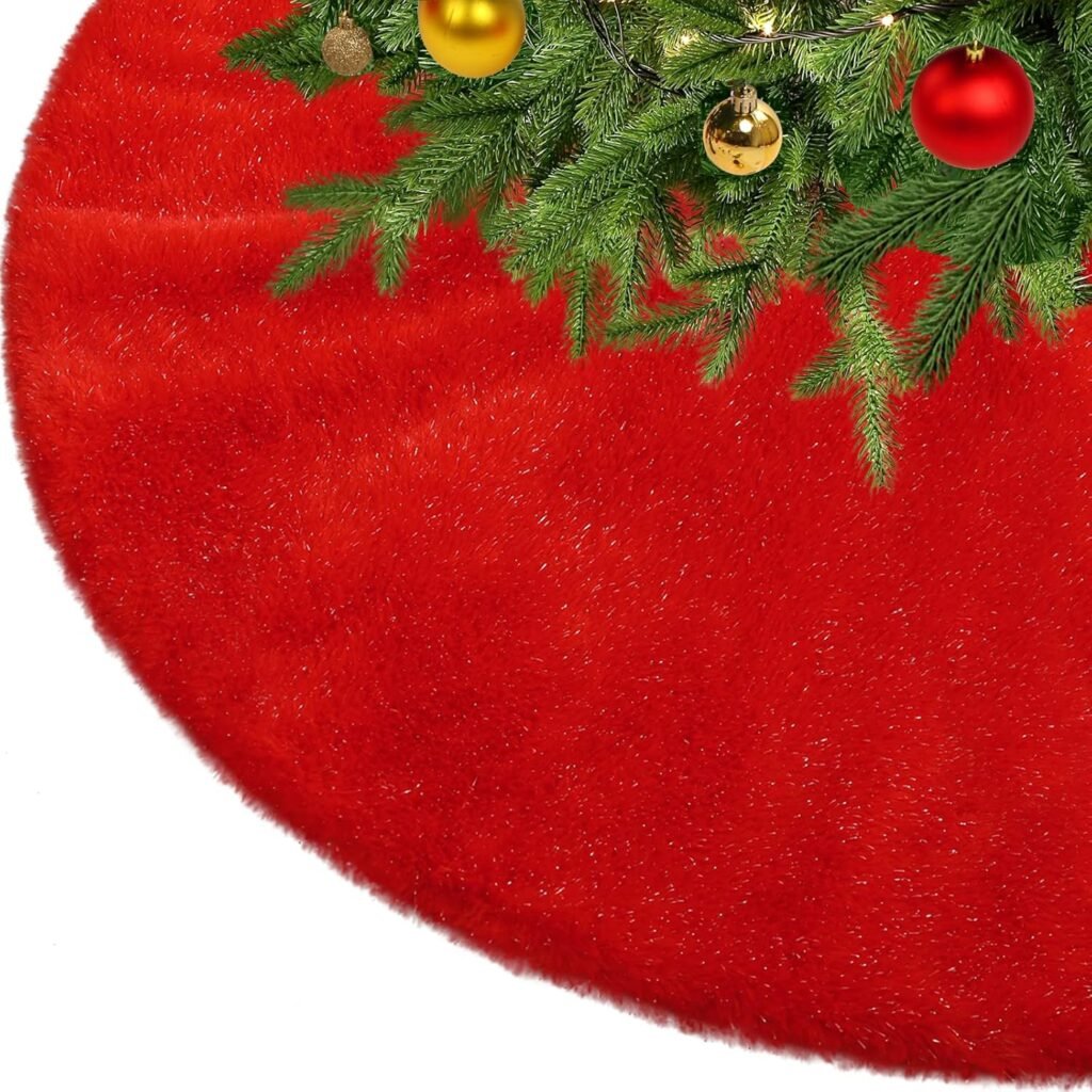 Kerstboomkleed van imitatiebont 90 cm met zilveren pailletten en sneeuwvlok design in grijs
