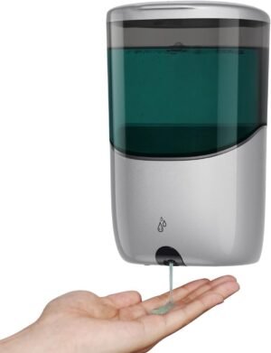 Automatische zeepdispenser 650ml wandmontage zilver voor badkamer en keuken met contactloze bediening