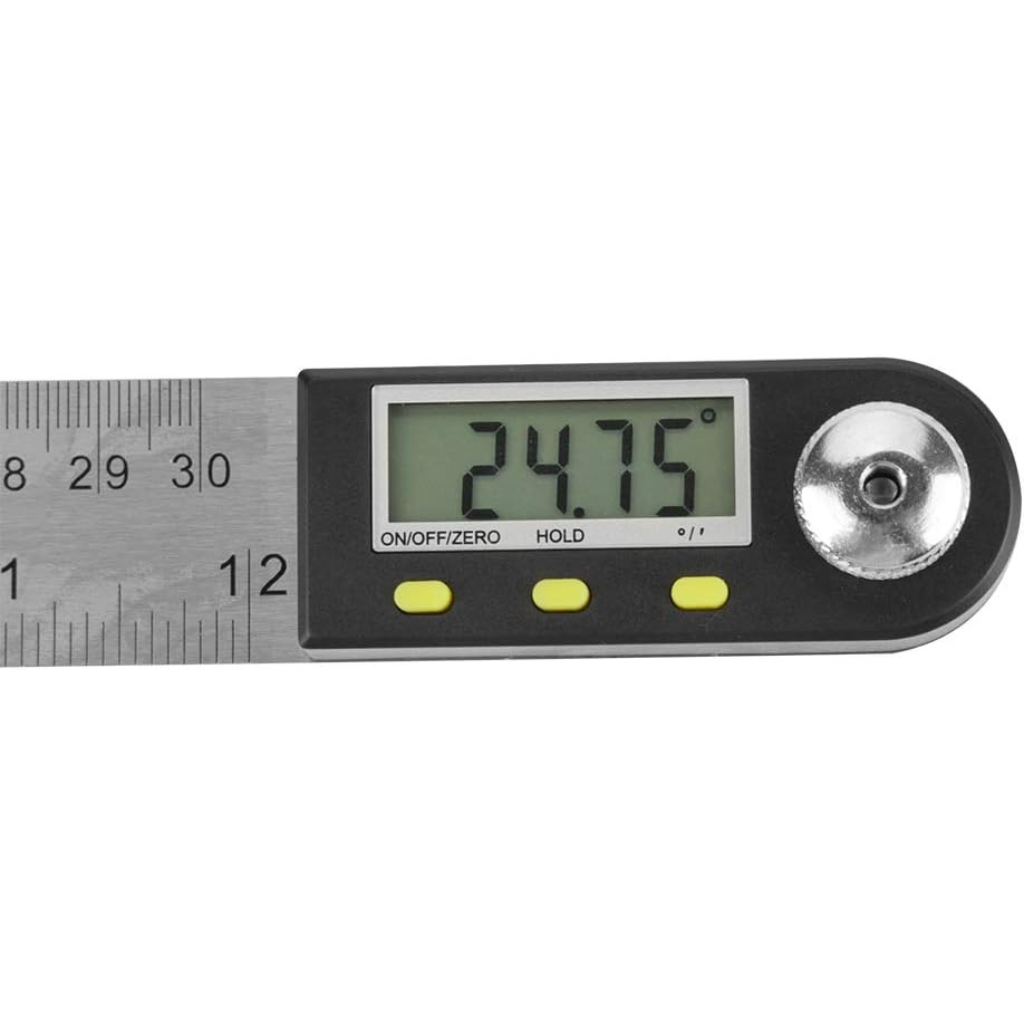 Digitale hoekmeter 0-300mm RVS - elektronische goniometer en mitre gauge voor houtbewerking en timmerwerk