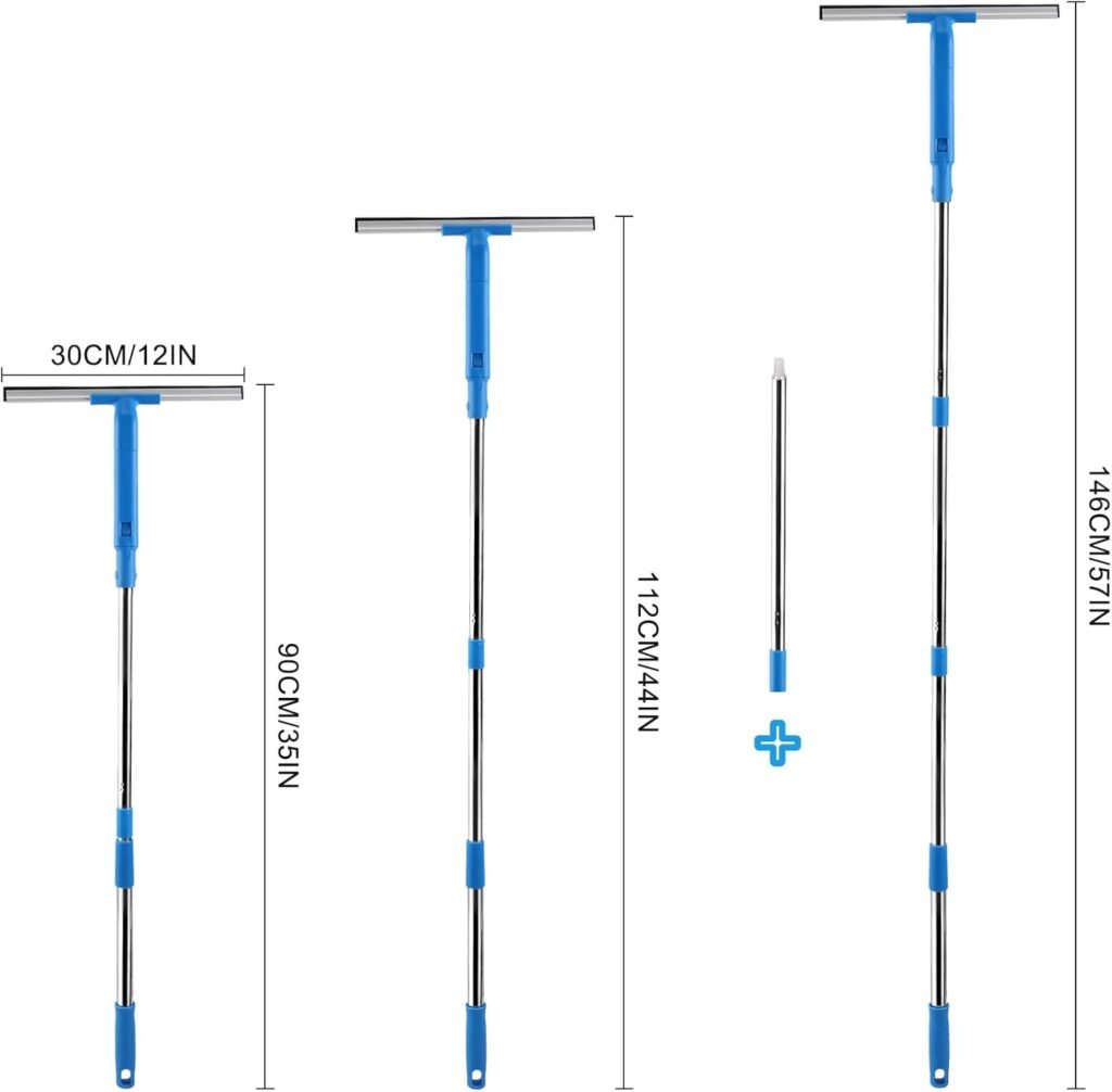 Raamwisser met telescoopsteel 146 cm voor ramen, douche, spiegel en autoglas