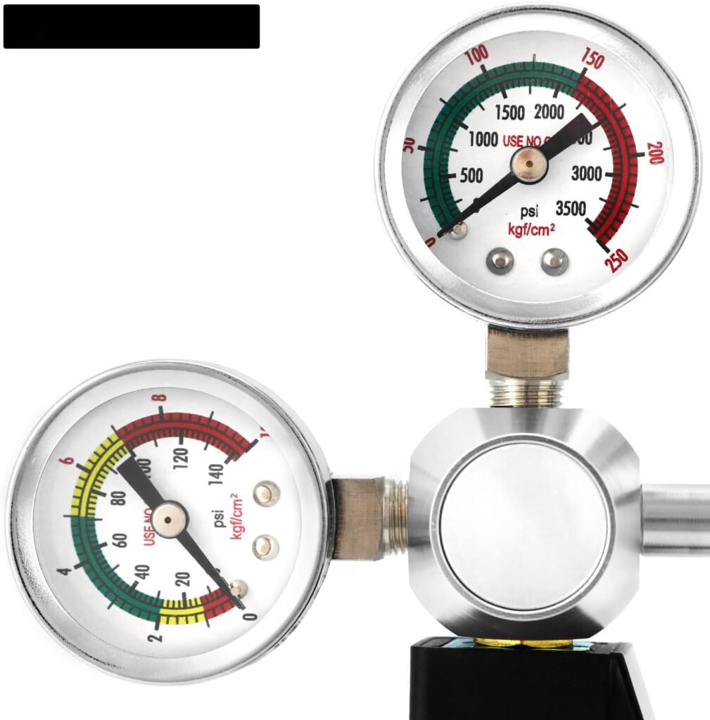 Aquarium CO2 drukregelaar met dubbel meter display en bubble counter voor CO2-systeem met W21.8 aansluiting