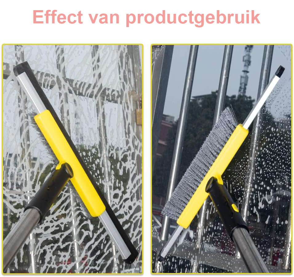 Vloerwisser met schrobborstel en verstelbare handgreep voor badkamer en tegelreiniging