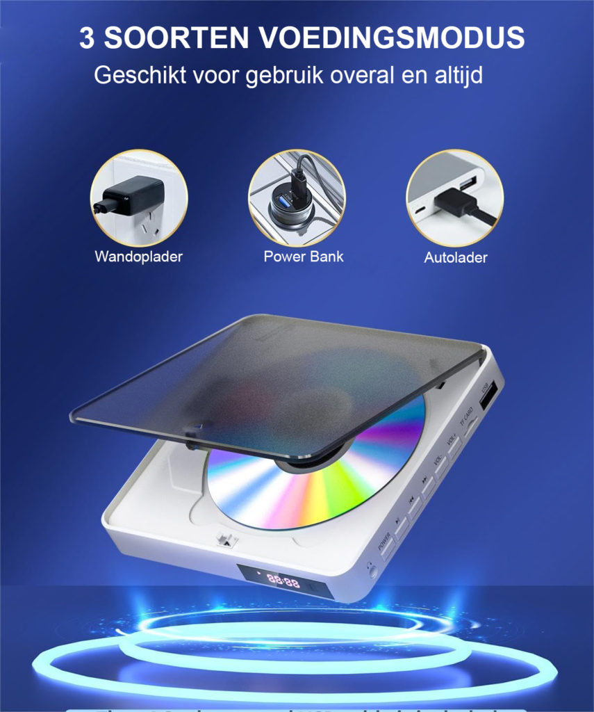 DVD speler voor TV met HDMI, USB ingang en afstandsbediening in wit