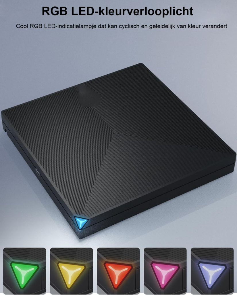 Externe CD DVD RW drive USB 3.0 met Type-C aansluiting voor laptop en desktop