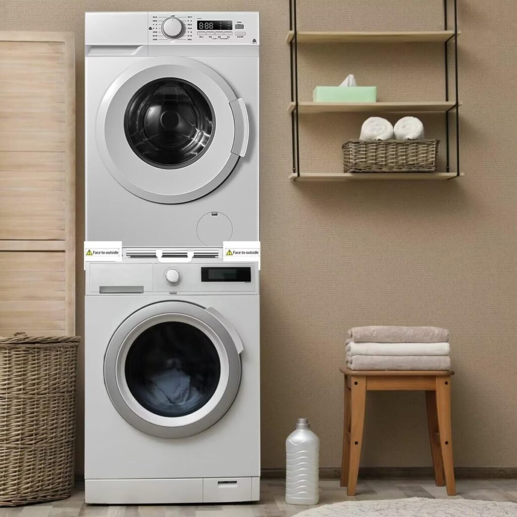 Verstelbare wasmachine droger verbindingskit met lade 53-68 cm