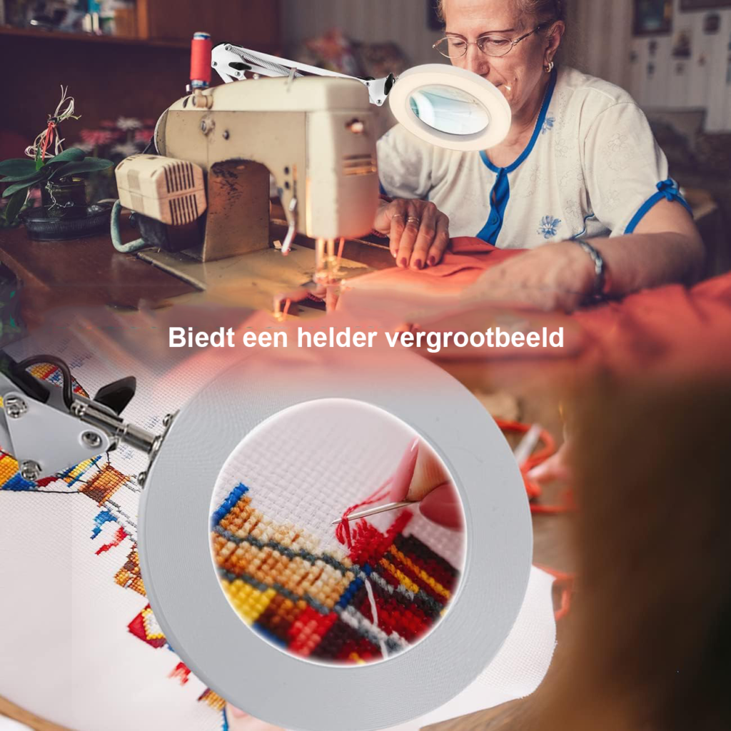 Vergrootglas met lamp en standaard 10x LED vergrootlamp met klem dimbare loep met 3 lichtmodi voor hobby reparatie en precisiewerk