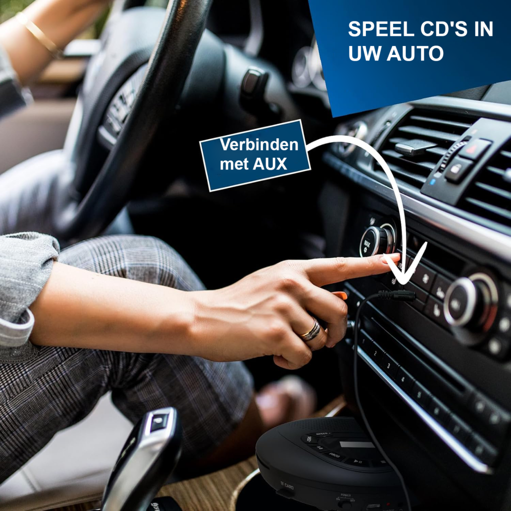 Draagbare CD speler met Bluetooth, luidsprekers en hoofdtelefoon voor kinderen en volwassenen