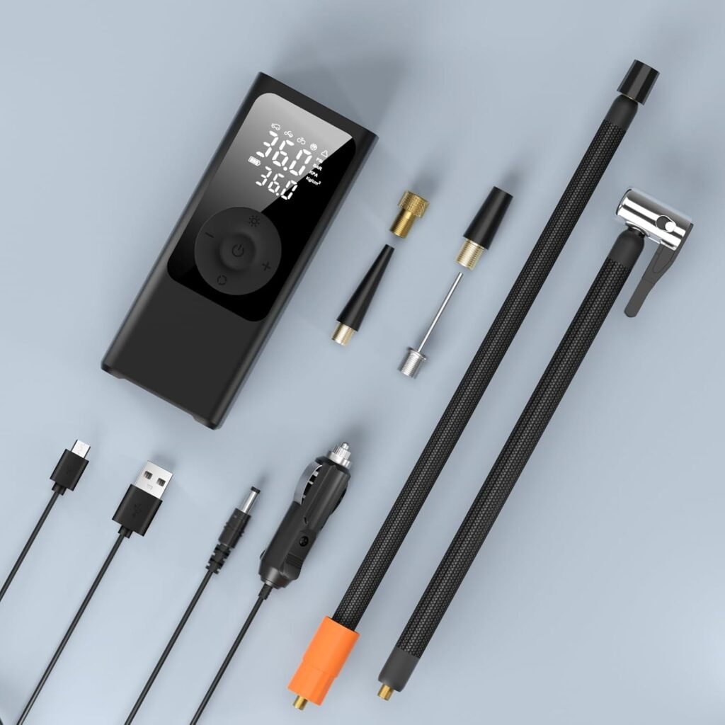 Elektrische luchtpomp met batterij 7500 mAh en LCD scherm voor banden en opblaasbare voorwerpen