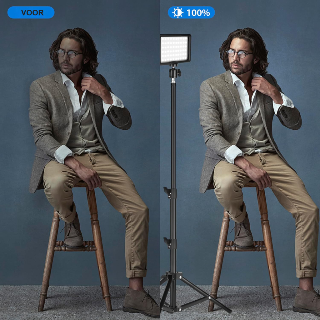 LED fotolamp set met statief en dimbare USB videolampen voor fotografie, video en studioverlichting