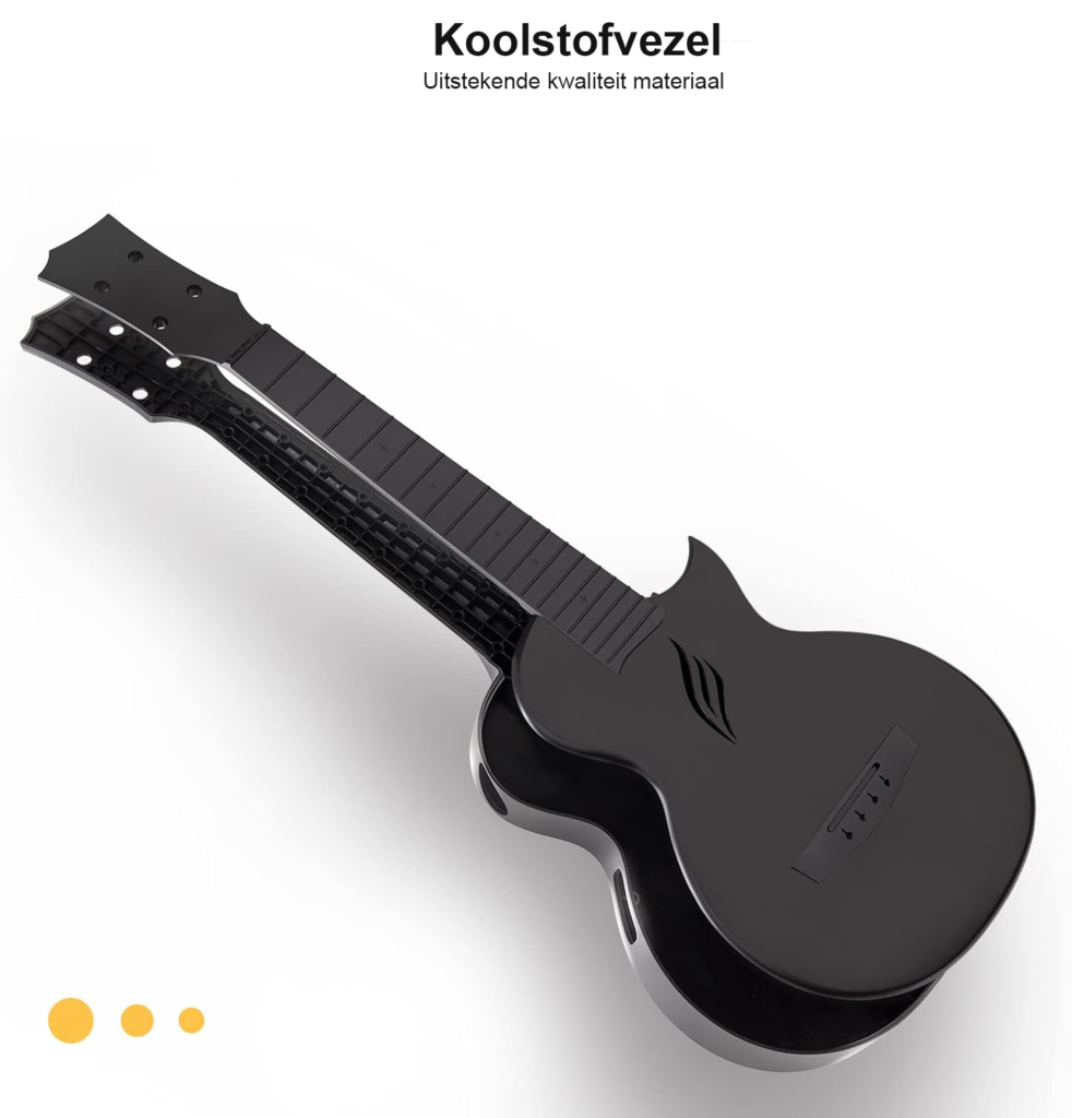 23 inch cutaway ukulele set van carbon fiber met draagtas, band, capo en extra snaren