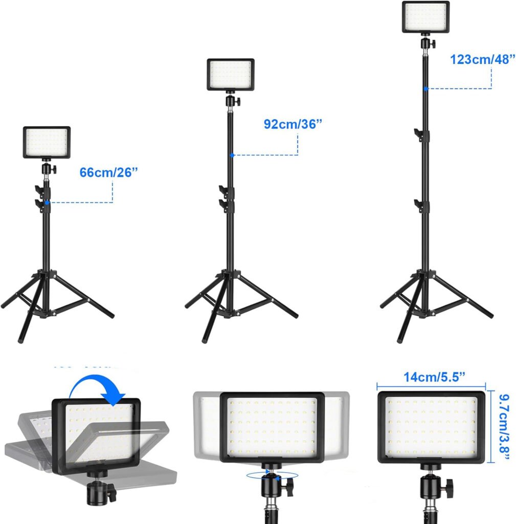 3-delige LED fotografie lichtset met statief en dimbare studiolverlichting voor foto en video