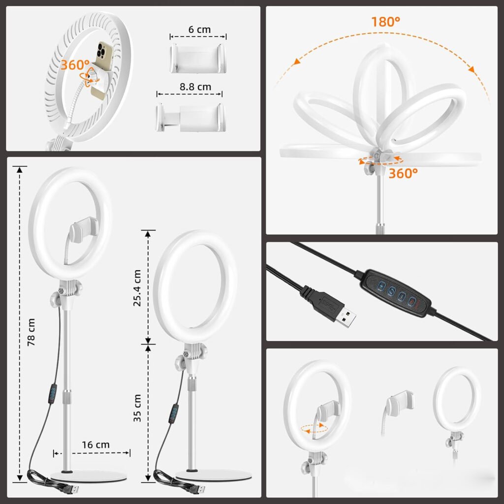 Ringlamp 10,5 inch met statief en telefoonhouder voor videoverlichting en content creatie