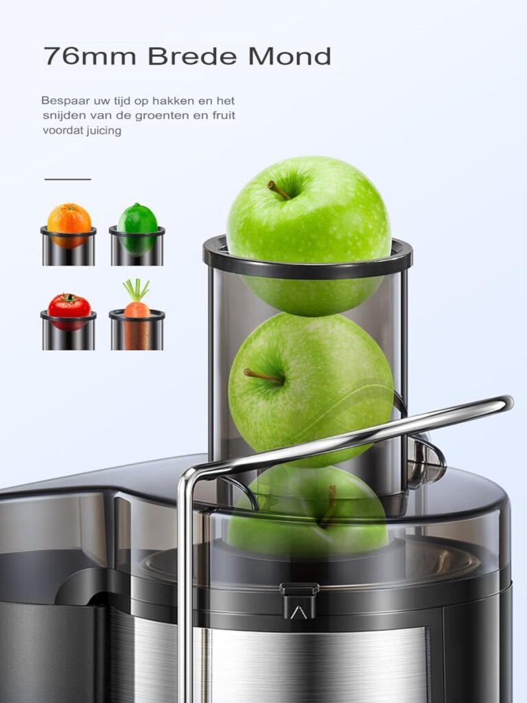 Sapcentrifuge 800W - Juicer Voor Hele Vruchten En Groenten - 3 Inch Vulopening Met 2 Snelheden - Inclusief Schoonmaakborstel