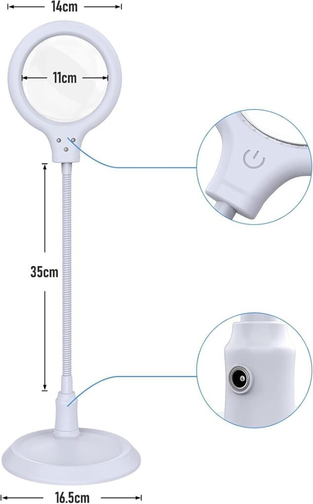 LED vergrootglas lamp met tafelvoet voor gedetailleerd werk en reparaties