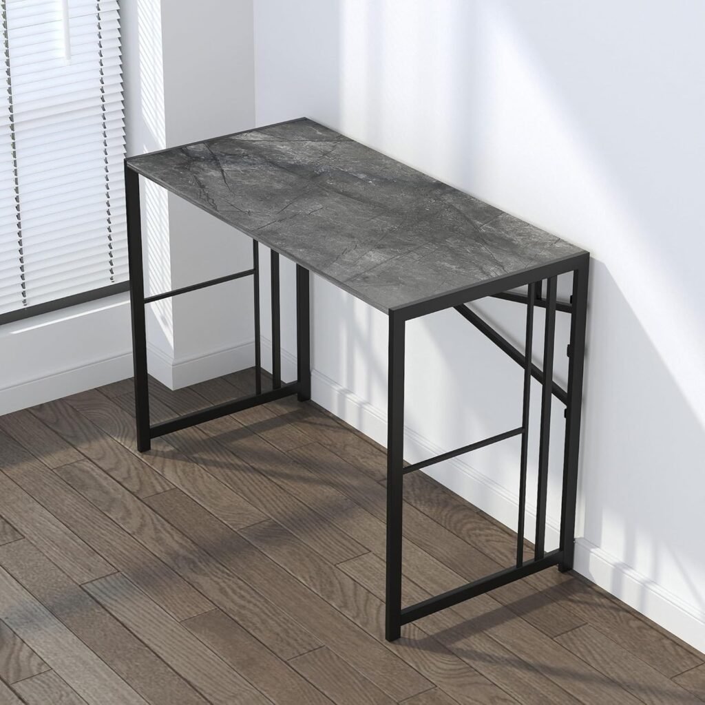 Vouwbaar Computerbureau 103 cm - Schrijf- en Gaming Bureau - Campingtafel Zonder Montage - Grijs Thuiswerkbureau