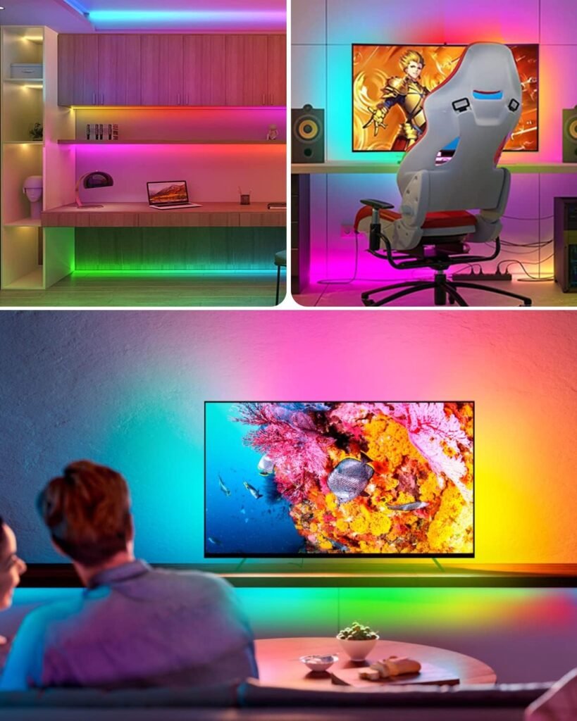 LED TV achtergrondverlichting 3m LED strip met RGBIC kleurverandering, app bediening, muzieksynchronisatie en USB aansluiting voor TV en monitoren