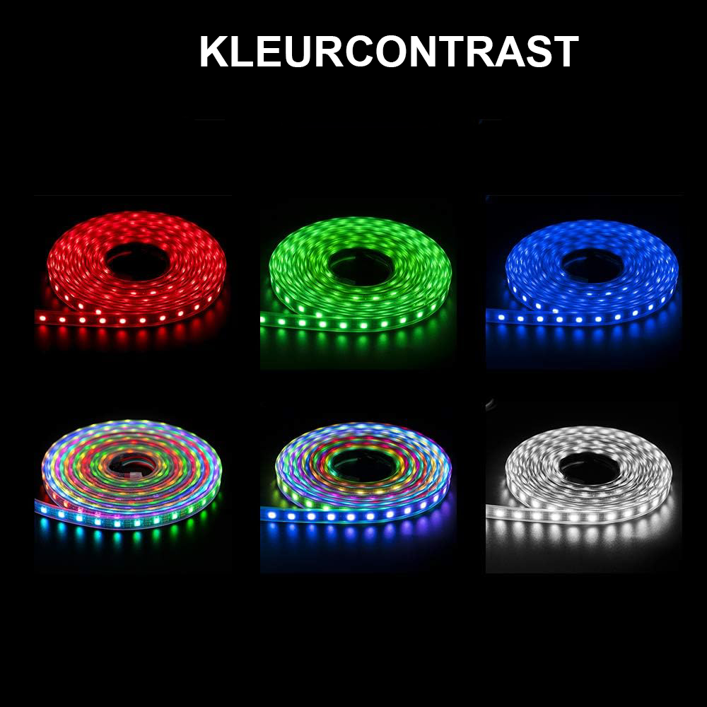 LED strip RGB 5050 SMD 5m programmeerbare pixelverlichting flexibele zwarte PCB 30 pixels per meter droomachtig kleurverloop energiezuinig LED strip licht