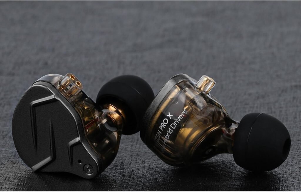 In-Ear Monitor oordopjes zwart met bedrade HiFi kabel en zinklegering behuizing