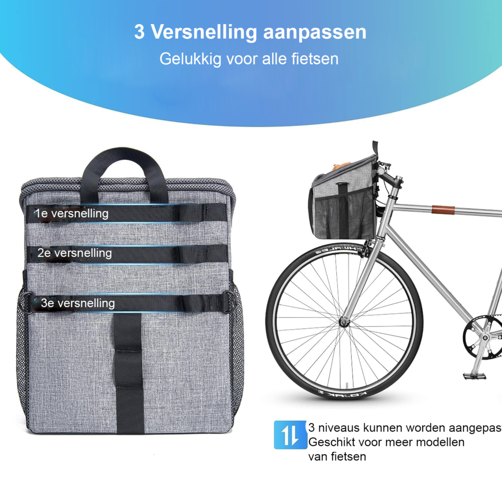 Vouwbare fietstas afneembaar voor fiets met multifunctioneel gebruik voor boodschappen, huisdieren en outdoor activiteiten