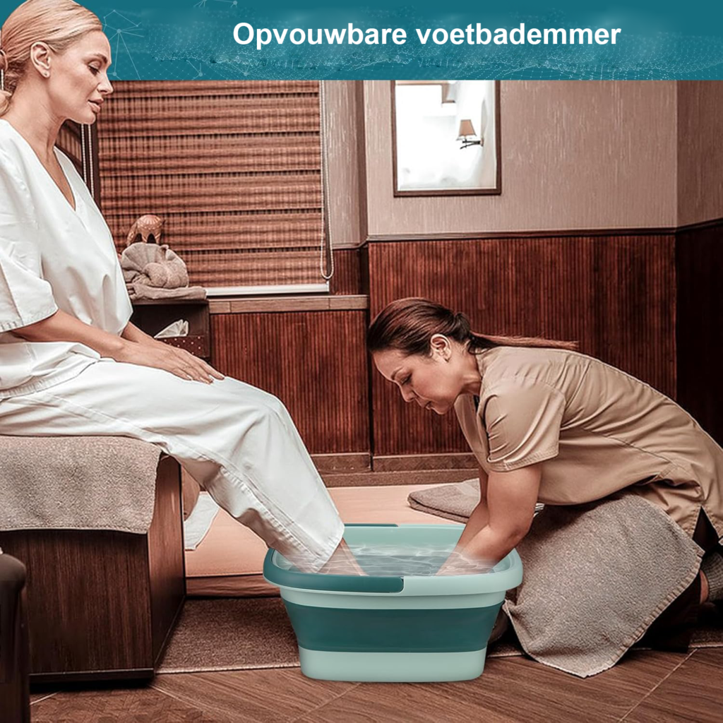 Opvouwbaar voetbad 15 liter met massagefunctie voor ontspanning en voetverzorging thuis