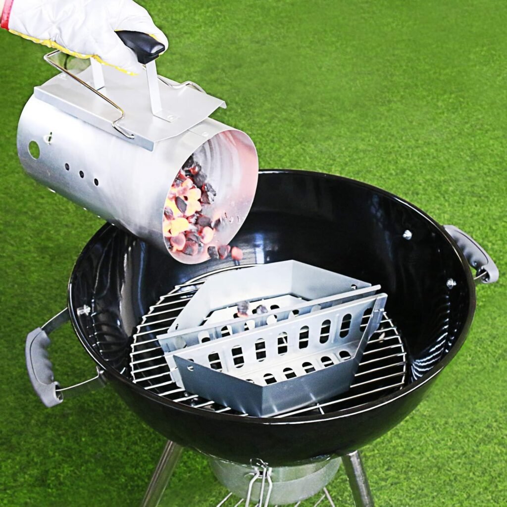 Houtskoolmandjes set 2 stuks voor 57 cm kogelbarbecue brikettenhouders voor indirect grillen BBQ accessoire geschikt voor One-Touch en Master-Touch
