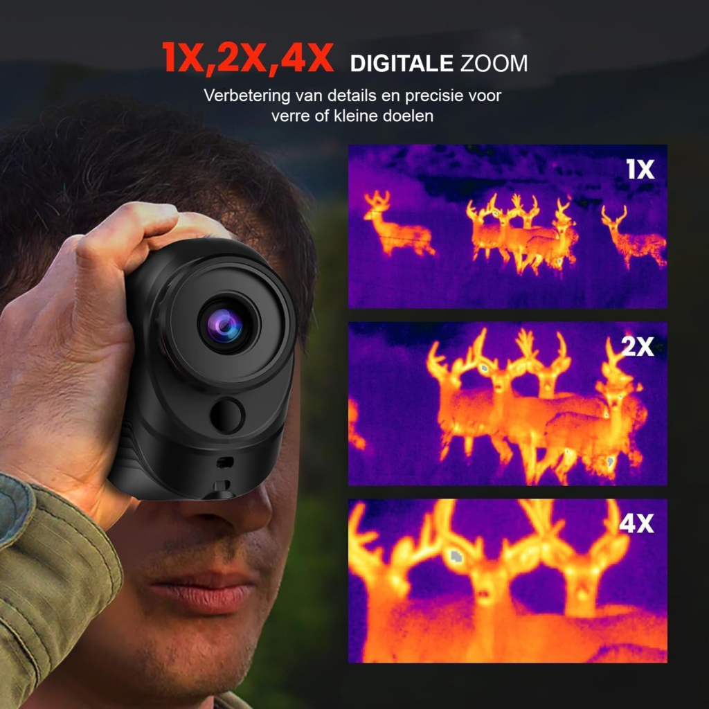 Handheld warmtebeeldcamera met thermische monoculair, 256x192 resolutie, nachtzicht en draadloze connectiviteit voor outdoor gebruik