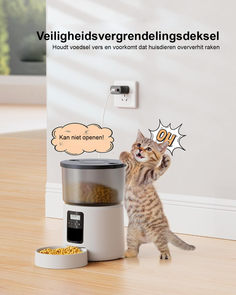 Automatische voederautomaat 5L wit - programmeerbare timer 1-6 maaltijden - voederdispenser met 10 sec stemopname