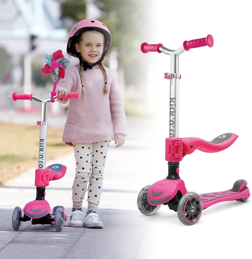 Kinderstep 2-in-1 met zitje en LED wielen voor kinderen vanaf 3 jaar