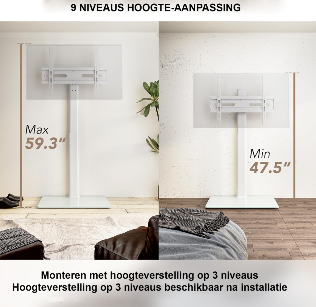 Universele vloer tv standaard met draaibare beugel voor 27-60 inch LCD LED OLED TV's