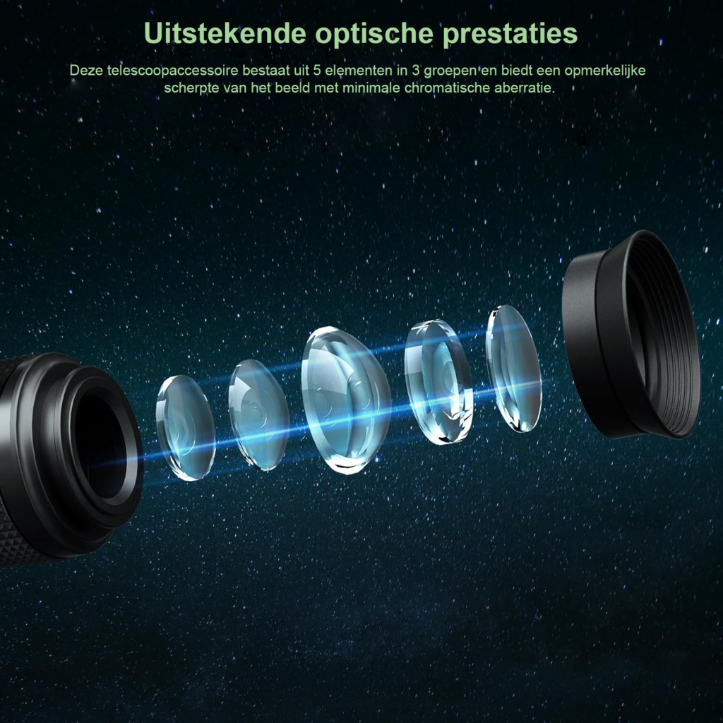 Zoom oculair voor telescoop 7-21mm met verstelbare brandpuntsafstand en 1,25 inch aansluiting voor astronomische observatie