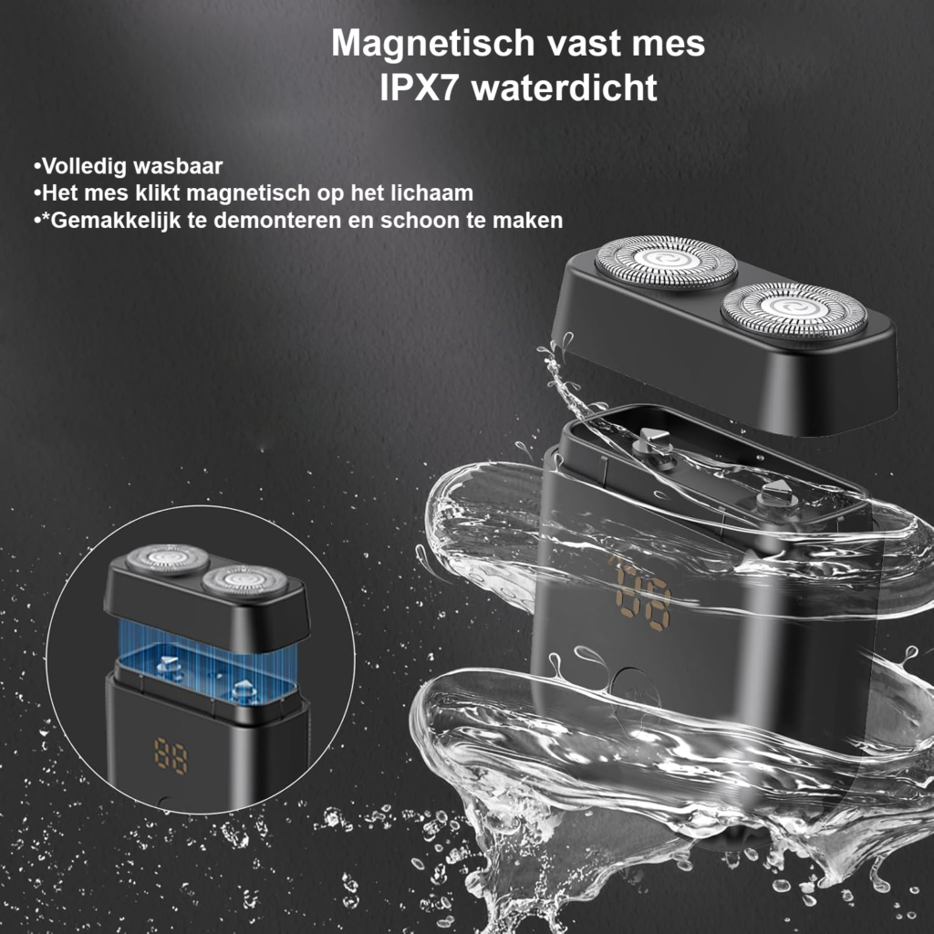 Elektrisch scheerapparaat heren met LCD display en draadloze baardtrimmer